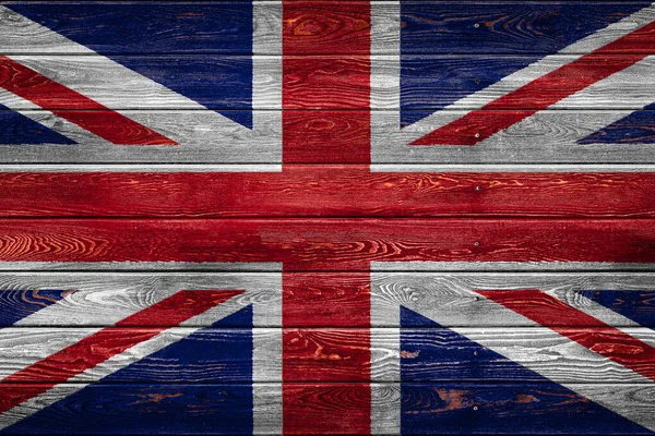 Flaga Narodowa Wielkiej Brytanii Jest Malowana Obozie Równych Desek Przybitych — Zdjęcie stockowe