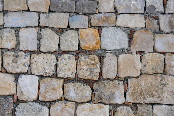 Struktura Kamenné Zdi Pozadí Textury Kamenné Stěny Starého Hradu — Stock fotografie
