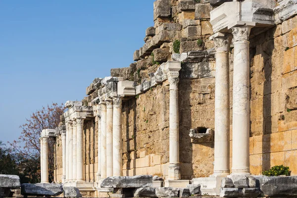 Antica Città Colonne Rovina Veduta Della Città Antica Side Turchia — Foto Stock