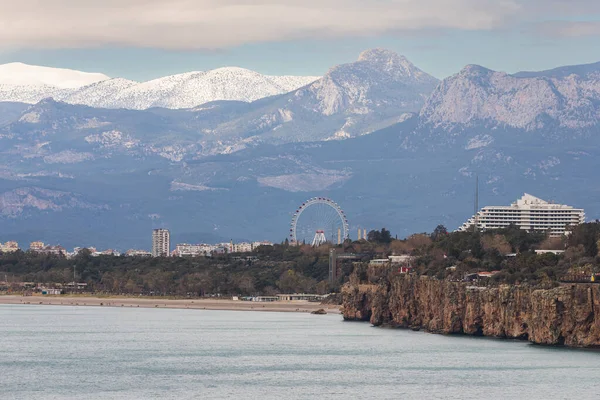 Panorama Costa Antalya Con Gran Número Hoteles Cinco Estrellas Palmeras —  Fotos de Stock