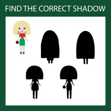 Bir gölge bebek bul. Oyuncağı doğru gölge ile eşleştir Okul öncesi çalışma tablosu, çocukların faaliyet çalışma tablosu, yazdırılabilir çalışma tablosu