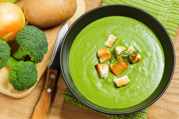 Sopa de crema de brócoli — Foto de Stock