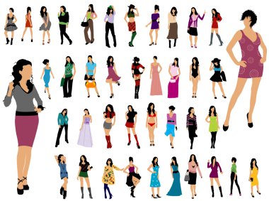 Fashion girls clipart