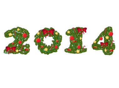 2014 wreath numbers clipart