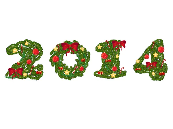 2014 wreath numbers — Stock Vector