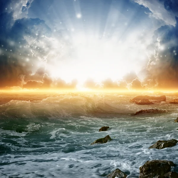 Krásný východ slunce na moři — Stock fotografie