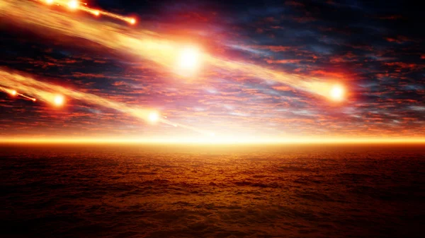 Asteroïde impact — Stockfoto