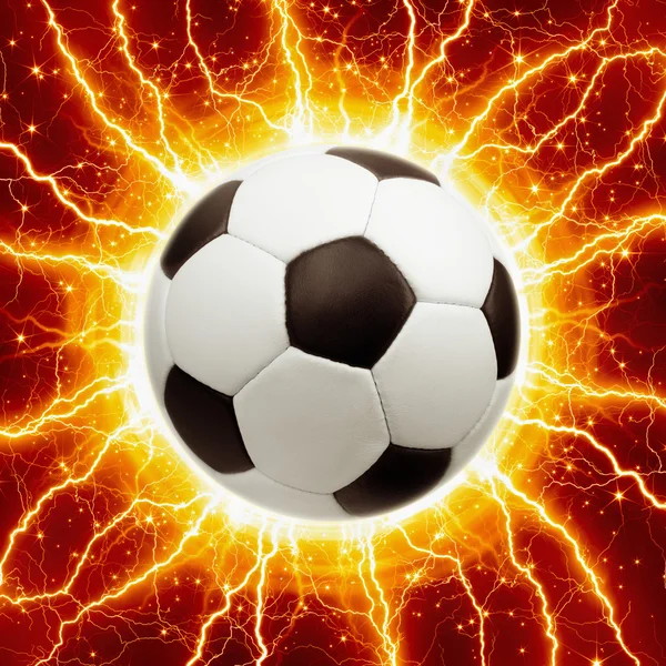 足球球、 闪电 — 图库照片