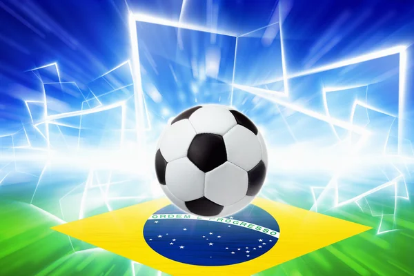 Fußball, brasilianische Flagge — Stockfoto