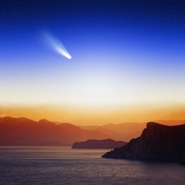 Комета в небо — стокове фото
