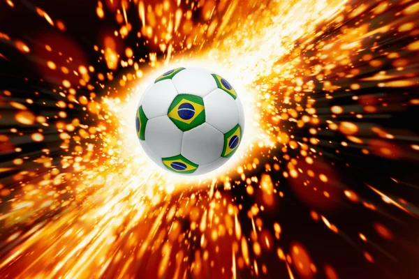 Burning soccer ball — Stock Photo, Image