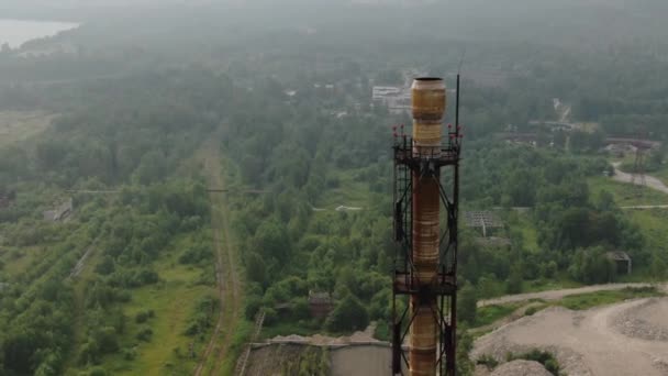 Fabbrica Abbandonata Mulino Polpa Una Pianta Vicino Baikal Impianto Scarico — Video Stock