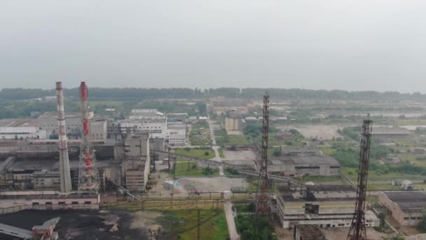 Abandoned Factory Pulp Mill Plant Baikal Waste Plant Shooting Drone — Stock Video