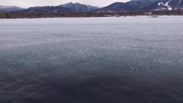 Congelare Baikal Baikal Letargo Costa Ghiacciata Della Città Baikalsk Con — Video Stock