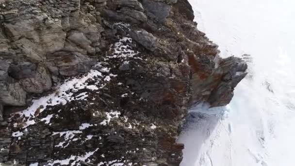 Lake Baikal Russia Winter Shooting Sunny Day Caves Island Olkhon — Stock Video