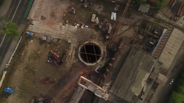 Estação Aquecimento Abandonada Território Uma Antiga Fábrica Embalagem Chá Irkutsk — Vídeo de Stock