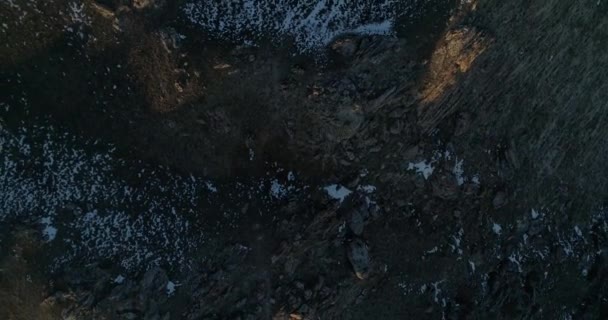 Lake Baikal Early Winter View Drone Shooting Mountains — Stockvideo