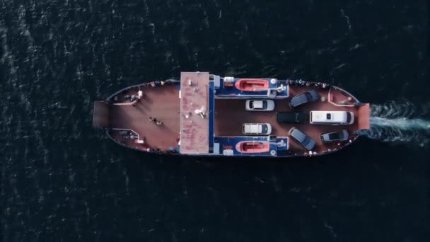 Ferry Desde Costa Este Olkhon Island Khuzhir Amanecer Lago Baikal — Vídeo de stock