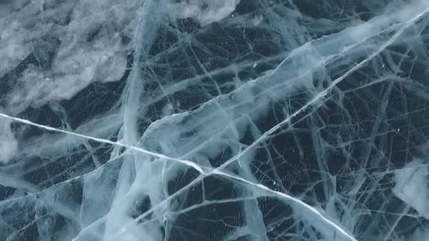 Озеро Байкал Замороженные Льдины Ледяные Хаммоки Остров Ольхон Бурятия — стоковое видео