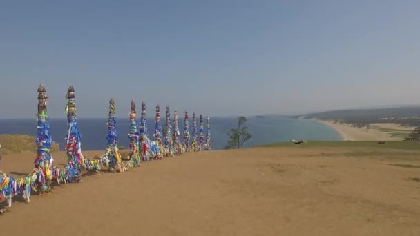 Prores Majestuoso Baikal Rocas Verano Lago Baikal Olkhon Island — Vídeo de stock