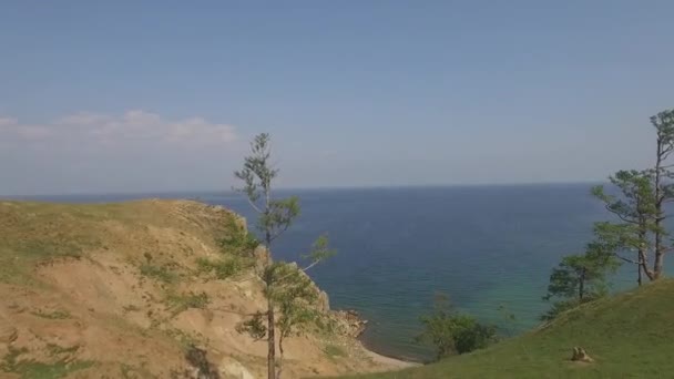 Prores Majestuoso Baikal Rocas Verano Lago Baikal Olkhon Island — Vídeo de stock