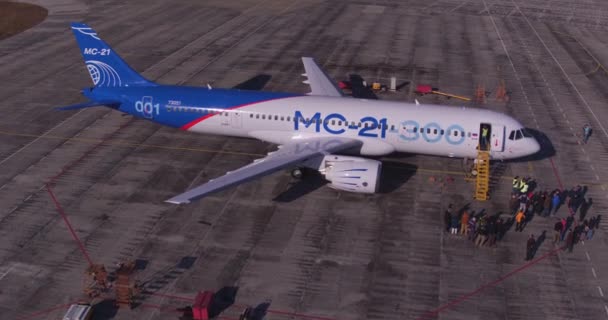 Irkut 300 Nyt Russisk Civilt Passagerfly Rusland Byen Irkutsk September – Stock-video