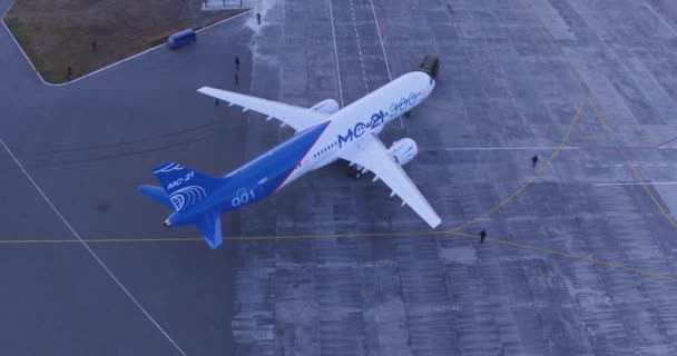 Irkut 300 New Russian Civil Airliner Russia City Irkutsk September — Stock Video