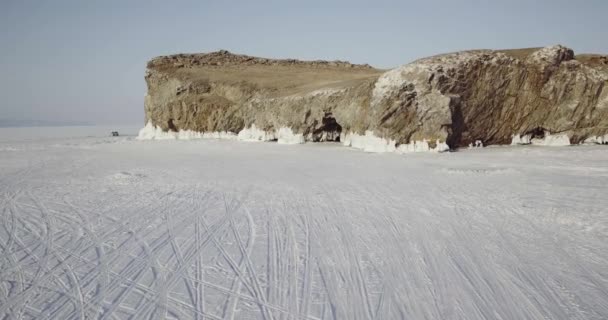 Озеро Байкал Крига Замерзає Льодовикові Гормоки Острів Ольхон Бурятія Відео — стокове відео
