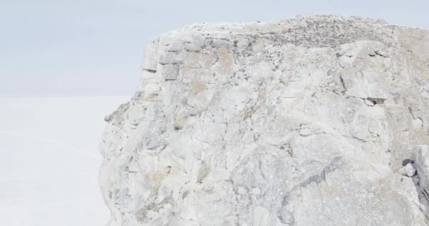 Озеро Байкал Замороженные Льдины Ледяные Хаммоки Остров Ольхон Бурятия Видео — стоковое видео