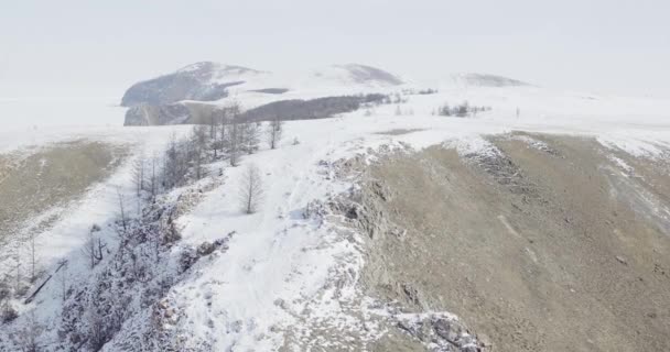 Het Baikalmeer Bevroren Ijsschotsen Ijshangmatten Olkhon Eiland Buryatia Video — Stockvideo
