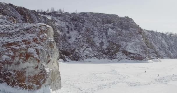 Lac Baïkal Glaces Gelées Des Hummocks Glace Olkhon Island Bouriatie — Video