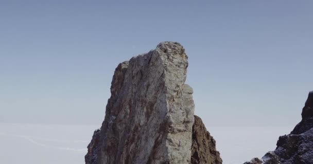 Baikalsee Gefrorene Eisschollen Eisbuckel Olchon Island Burjatien Video — Stockvideo