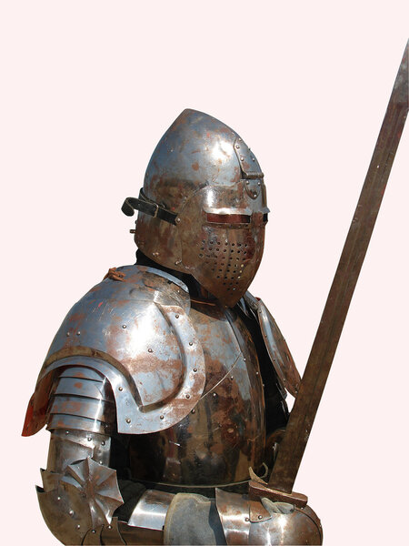 Medieval Knight dressed in armor redy for battle