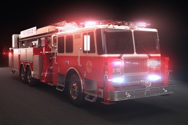 Fire truck with lights clipart