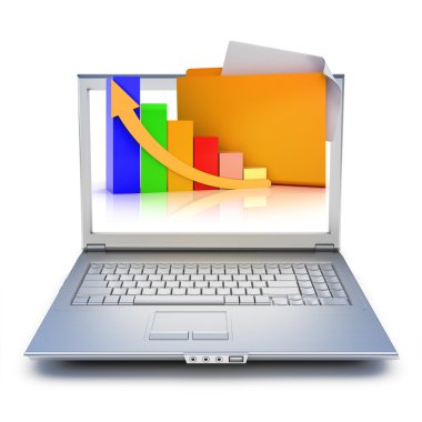 dosya klasörleri ile dizüstü bilgisayar