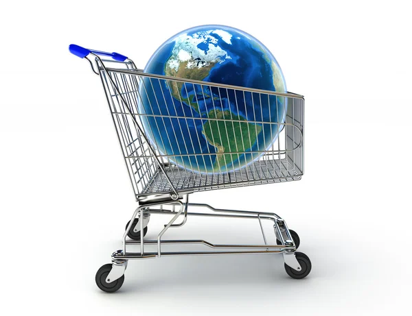 Shopping runt begreppet värld. — Stockfoto