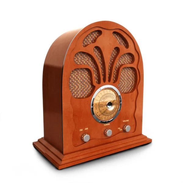 Retro vintage trä radio — Stockfoto