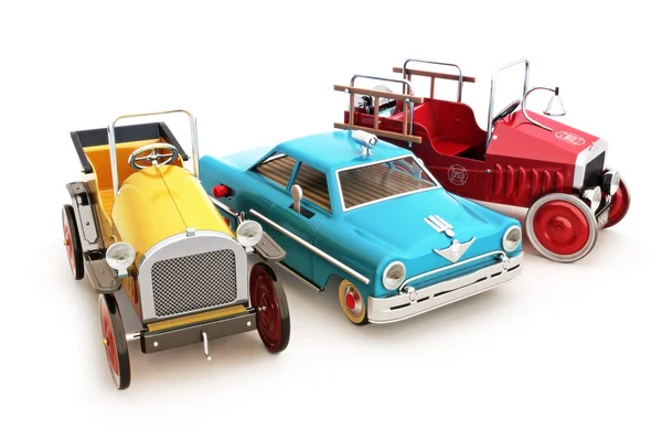 Oldtimer-Sammlung von Spielzeugautos . — Stockfoto