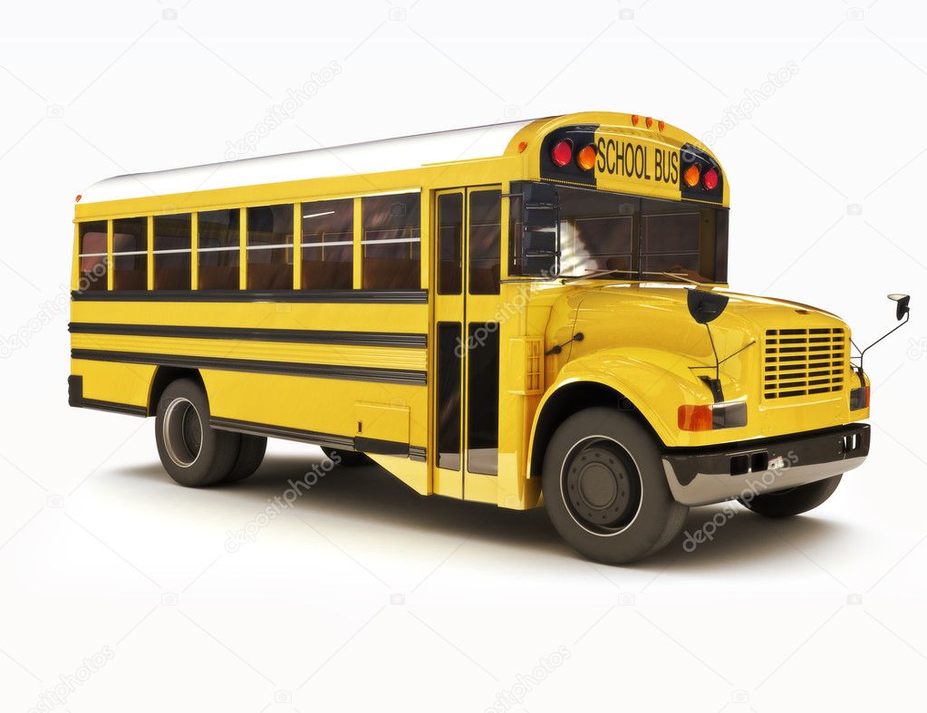 School bus with white top