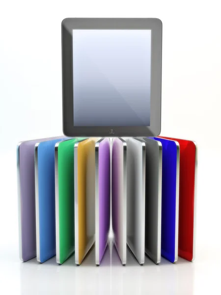 Colorful computer tablet pads on display. — Stock Photo, Image