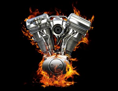 Krom motosiklet motoru yanıyor
