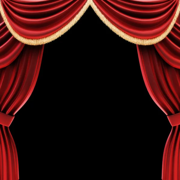 Open theater drapes or stage curtains — Stock Photo, Image