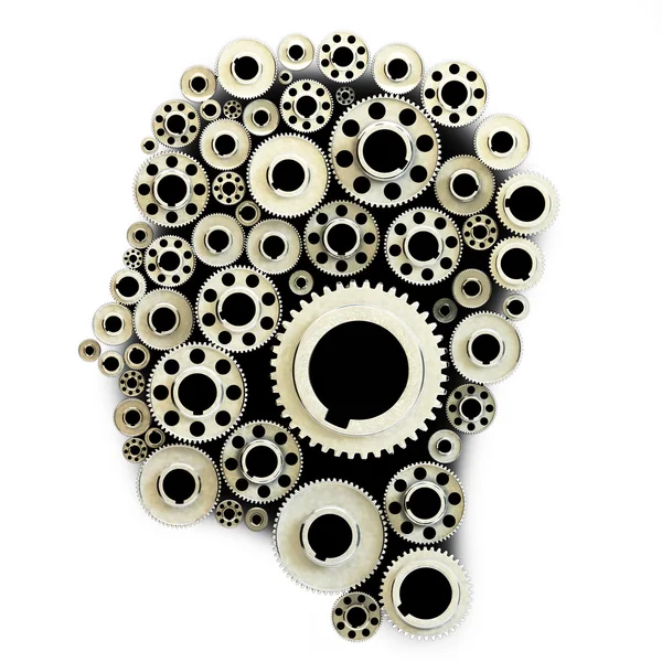 Gears in the shape of a human head — Stock Photo, Image