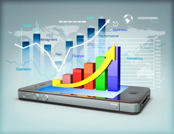 Negócios em um smartphone — Fotografia de Stock
