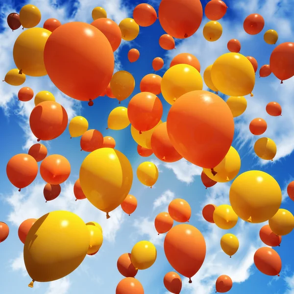 Balloon's released into the sky — Stock Photo, Image