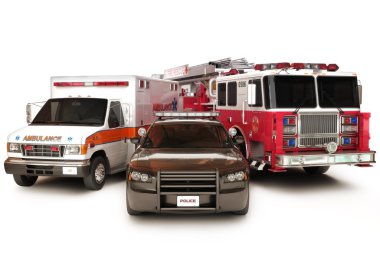 First reponder vehicles clipart