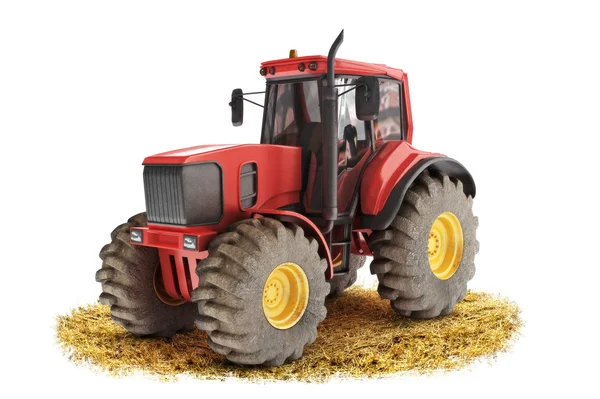 Červené obecný traktor — Stock fotografie