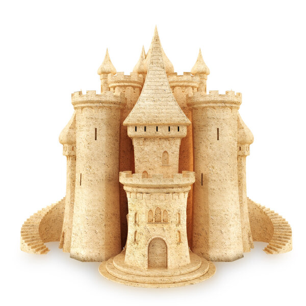 Sand Castle on a white background