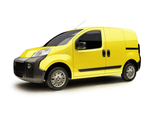 Yellow Industrial van on a white background — Stock Photo, Image