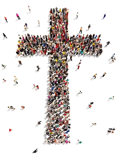 Personas que encuentran cristianismo, religión y fe . — Foto de Stock